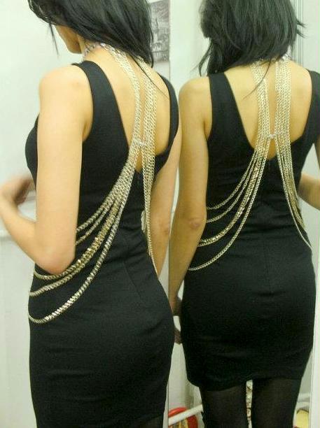 Handmade Body Chain Body Harness, Silver Plated