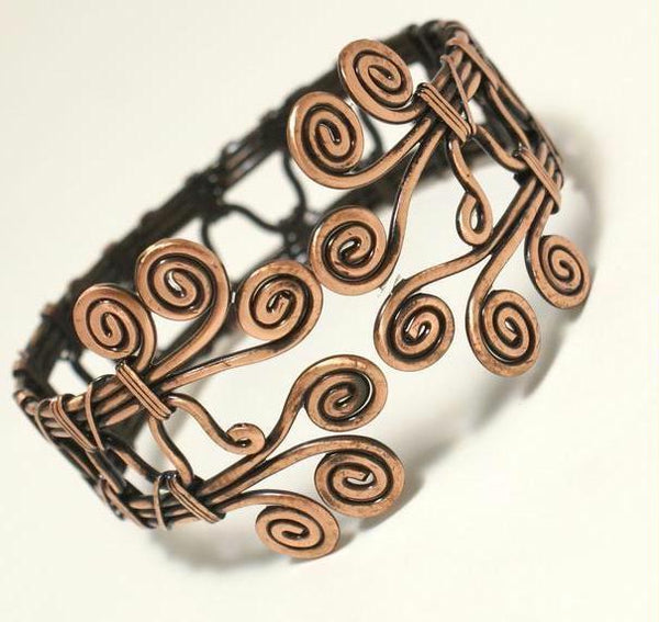 Handmade Wire Wrapped Goldstone Cuff Bracelet – demo-Babazen
