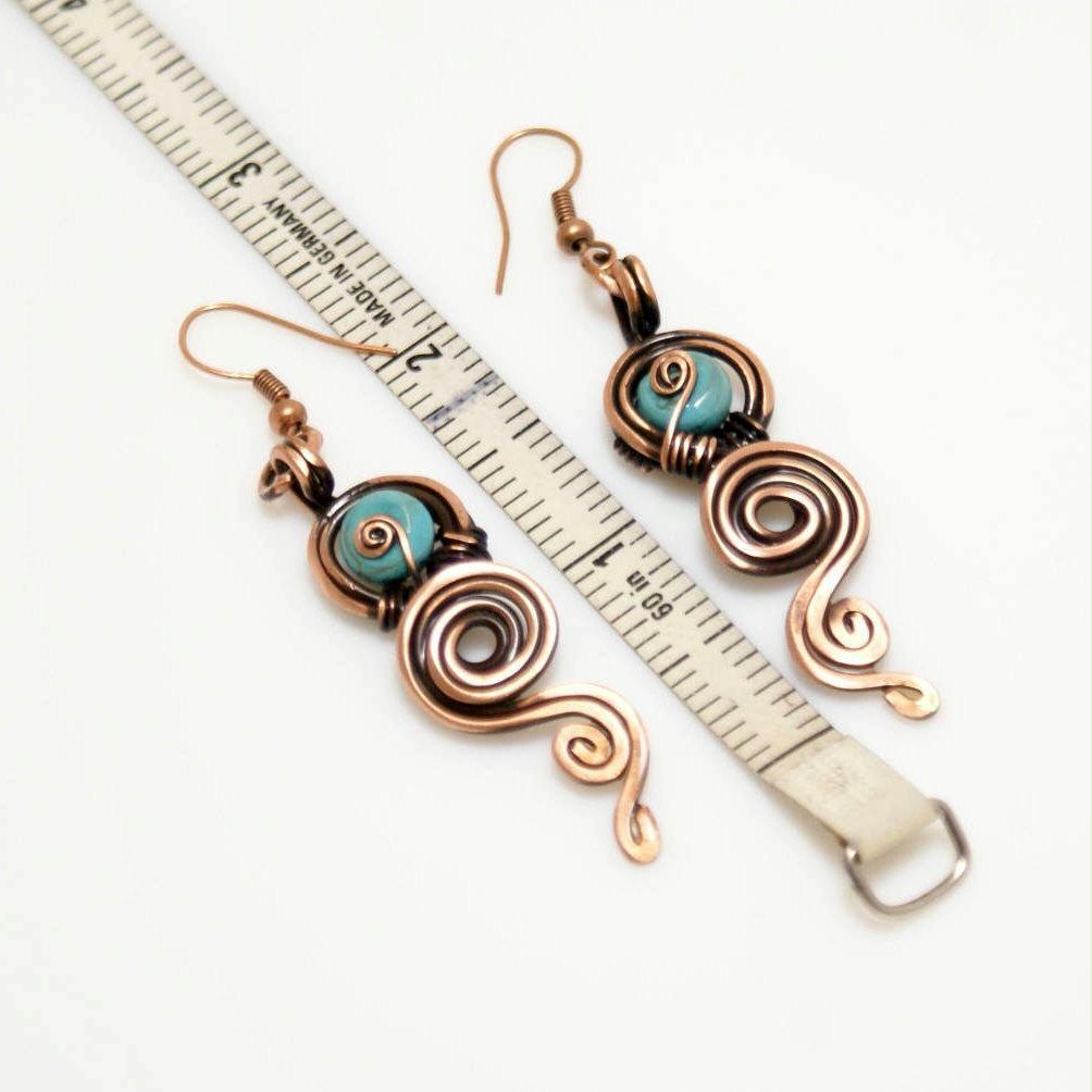 Handmade wire wrap turquoise jewelry set