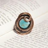 Handmade wire wrap Turquoise Ring