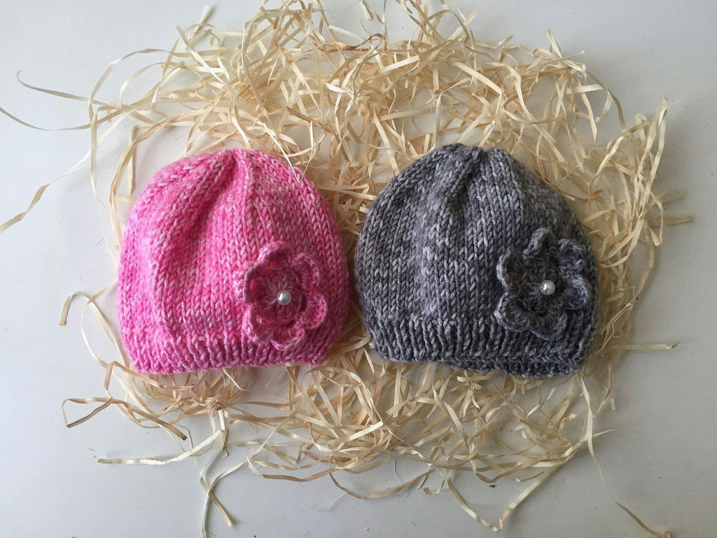 Handmade Flower Baby Costume Knit Hat & Diaper Cover
