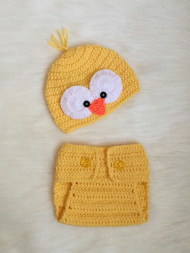 Handmade Beanie and Diaper Cover Set Baby Costume