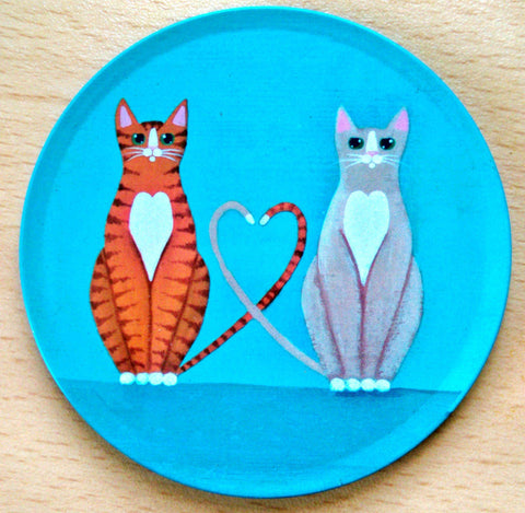 Handmade Coaster set of 4, Cats in love Coasters