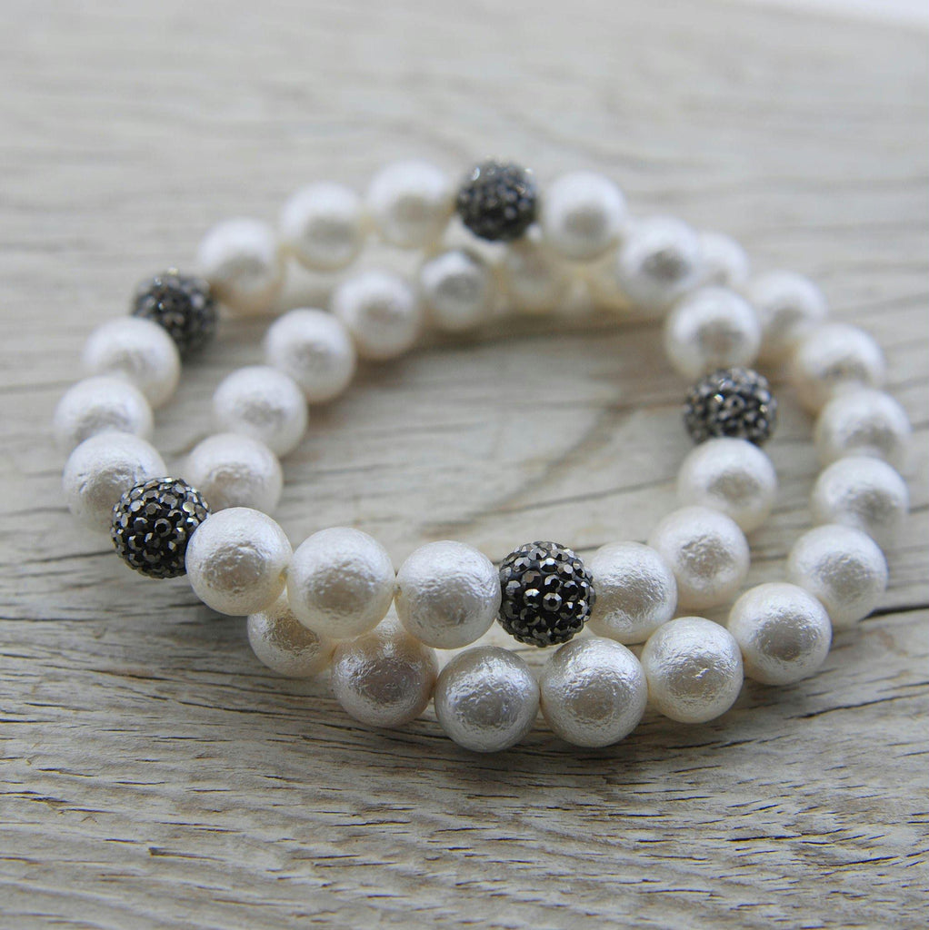 Handmade White Pearl Wedding Bracelet