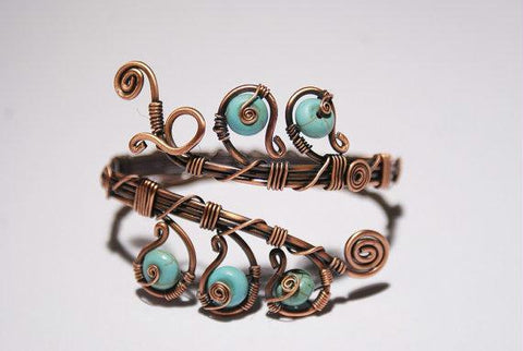 Handmade Wire Wrapped Turquoise Cuff Bracelet