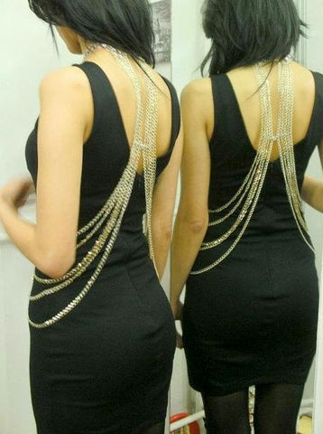 Handmade Body Chain Body Harness, Silver Plated