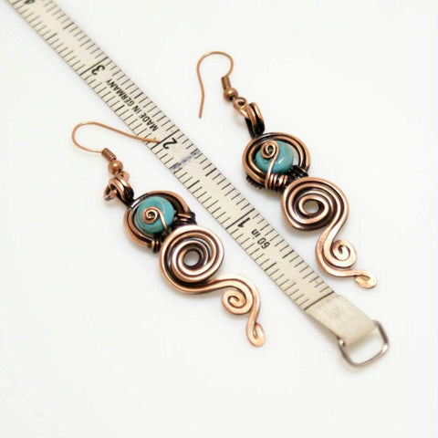 Handmade wire wrap turquoise jewelry set