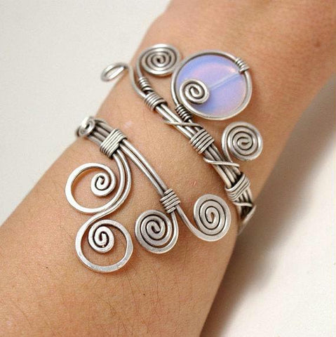 Handmade moonstone statement cuff bracelet