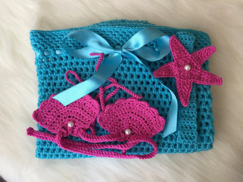 Handmade Mermaid Baby Costume, Crochet Prop