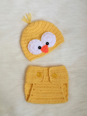 Handmade Beanie and Diaper Cover Set Baby Costume