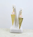 Handmade Silver Triangle Earrings, Dangle Tribal Earrings