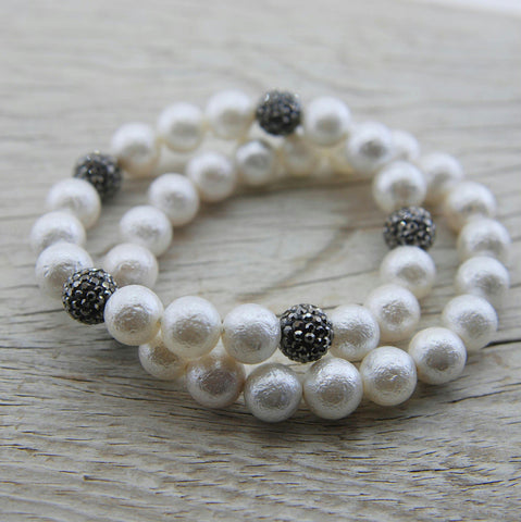 Handmade White Pearl Wedding Bracelet