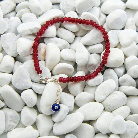 Handmade Red Jade Stacking Bracelet